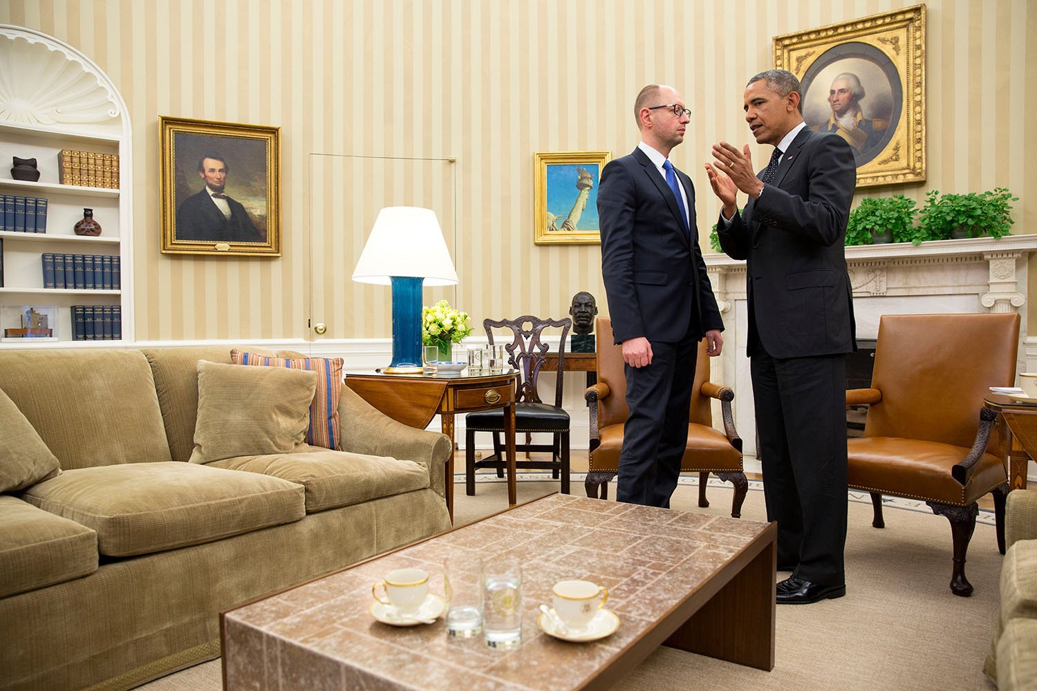 Арсеній Яценюк і Барак Обама, 2014 рік