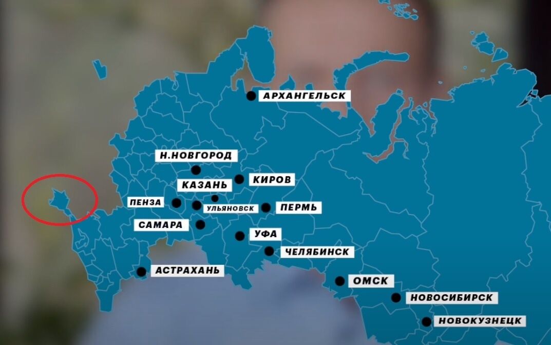 Карта РФ з окупованим Кримом