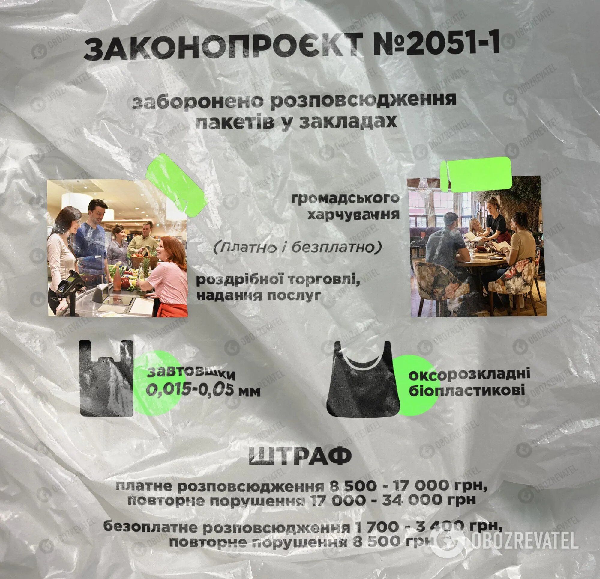 Обмеження на пластикові пакети в Україні